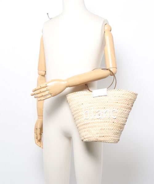 Fatima morocco(ファティマモロッコ)の「【W】【Fatima Morocco】ラウンドハンドルレザーロゴBAG(かごバッグ・レディース・ブラック系/ホワイト系・FREE)」の5枚目の写真