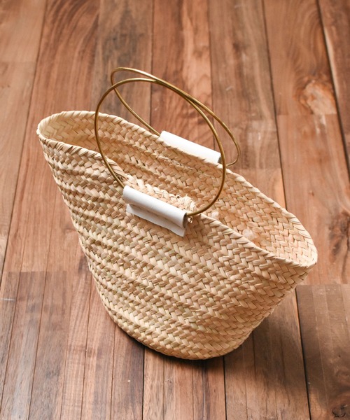 Fatima morocco(ファティマモロッコ)の「【W】【Fatima Morocco】ラウンドハンドルレザーロゴBAG(かごバッグ・レディース・ブラック系/ホワイト系・FREE)」の9枚目の写真