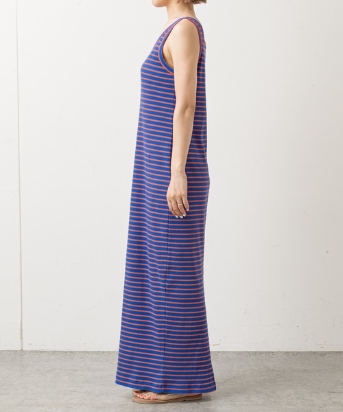 Omekashi(オメカシ)の「テレコボーダーノースリーブワンピース(ワンピース・レディース・グリーン/ブルー/ブラウン・38/36)」の20枚目の写真