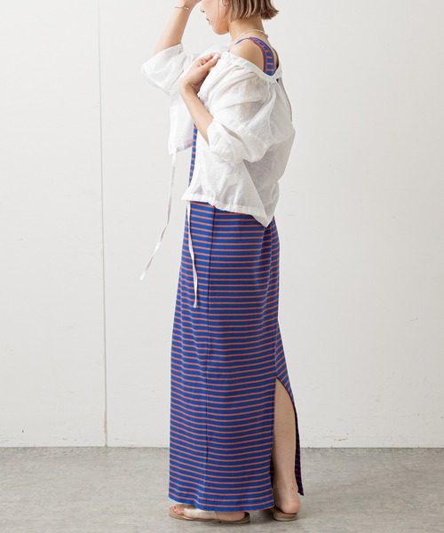 Omekashi(オメカシ)の「テレコボーダーノースリーブワンピース(ワンピース・レディース・グリーン/ブルー/ブラウン・38/36)」の22枚目の写真