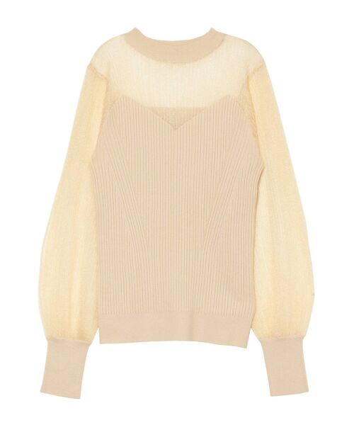 LAGUNAMOON(ラグナムーン)の「シアーボリュームスリーブニットプルオーバー(ニット/セーター・レディース・アイボリー/ブラック/ラベンダー・FREE)」の14枚目の写真