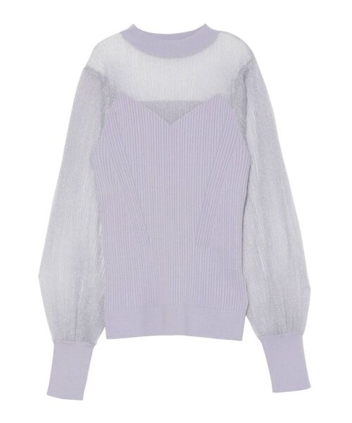 LAGUNAMOON(ラグナムーン)の「シアーボリュームスリーブニットプルオーバー(ニット/セーター・レディース・アイボリー/ブラック/ラベンダー・FREE)」の21枚目の写真
