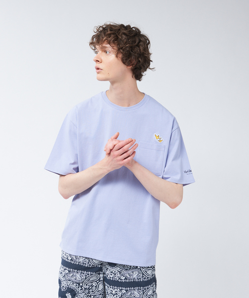 Mark Gonzales（マーク・ゴンザレス）の「【Mark Gonzales / マークゴンザレス】 別注 カラー ポケット Tシャツ【予約】（Tシャツ/カットソー・メンズ・ホワイト/ブラック/ベージュ/ライラック・46/48）」の4枚目の写真