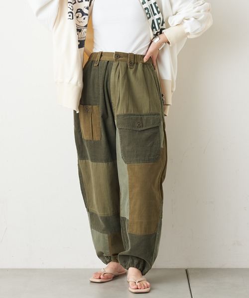 etsinta（エシンタ）の「【etsinta/エシンタ】コーディロイ切替ミリタリーパンツ（カーゴパンツ・レディース・ブラック/カーキ・ONE SIZE）」の4枚目の写真