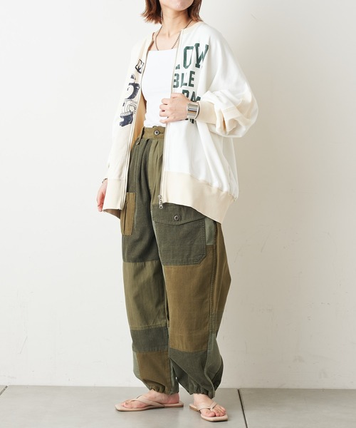 etsinta（エシンタ）の「【etsinta/エシンタ】コーディロイ切替ミリタリーパンツ（カーゴパンツ・レディース・ブラック/カーキ・ONE SIZE）」の6枚目の写真