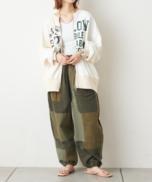 etsinta（エシンタ）の「【etsinta/エシンタ】コーディロイ切替ミリタリーパンツ（カーゴパンツ・レディース・ブラック/カーキ・ONE SIZE）」の7枚目の写真