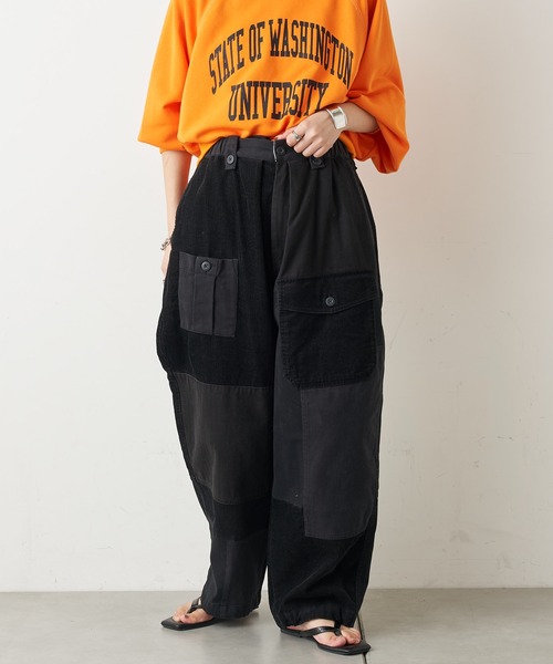 etsinta（エシンタ）の「【etsinta/エシンタ】コーディロイ切替ミリタリーパンツ（カーゴパンツ・レディース・ブラック/カーキ・ONE SIZE）」の10枚目の写真