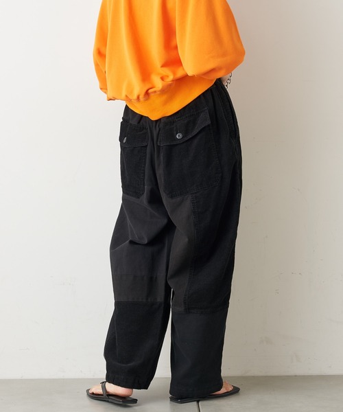 etsinta（エシンタ）の「【etsinta/エシンタ】コーディロイ切替ミリタリーパンツ（カーゴパンツ・レディース・ブラック/カーキ・ONE SIZE）」の13枚目の写真