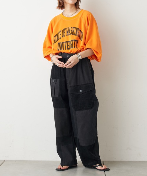 etsinta（エシンタ）の「【etsinta/エシンタ】コーディロイ切替ミリタリーパンツ（カーゴパンツ・レディース・ブラック/カーキ・ONE SIZE）」の14枚目の写真