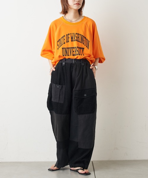 etsinta（エシンタ）の「【etsinta/エシンタ】コーディロイ切替ミリタリーパンツ（カーゴパンツ・レディース・ブラック/カーキ・ONE SIZE）」の15枚目の写真