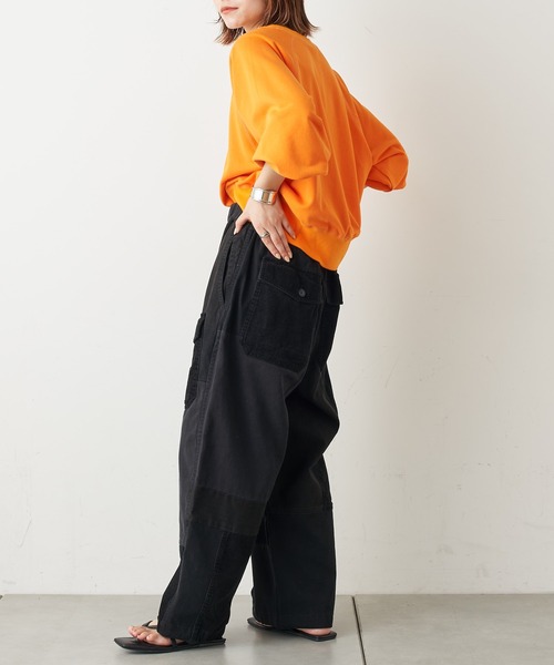 etsinta（エシンタ）の「【etsinta/エシンタ】コーディロイ切替ミリタリーパンツ（カーゴパンツ・レディース・ブラック/カーキ・ONE SIZE）」の16枚目の写真