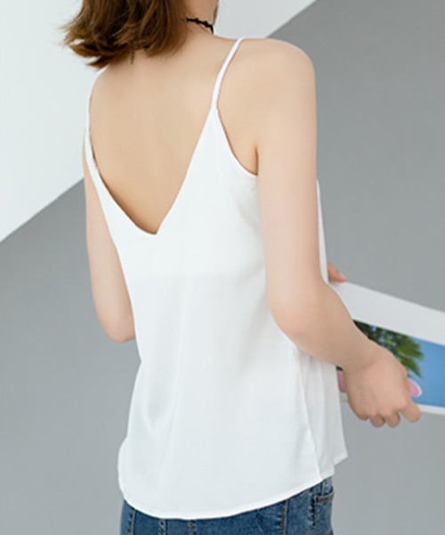 Anuenue(アヌエヌエ)の「とろみ素材キャミソール(キャミソール・レディース・ホワイト/ブラック/ピンク/ミント・2L/S/M/L)」の7枚目の写真