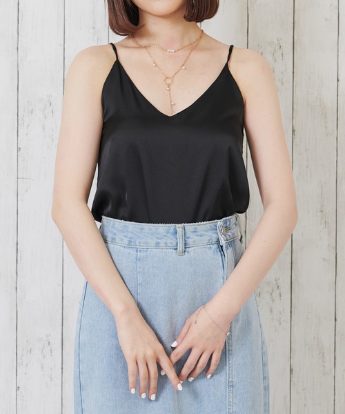 Anuenue(アヌエヌエ)の「とろみ素材キャミソール(キャミソール・レディース・ホワイト/ブラック/ピンク/ミント・2L/S/M/L)」の19枚目の写真