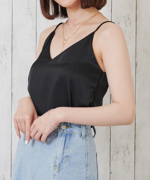 Anuenue(アヌエヌエ)の「とろみ素材キャミソール(キャミソール・レディース・ホワイト/ブラック/ピンク/ミント・2L/S/M/L)」の21枚目の写真