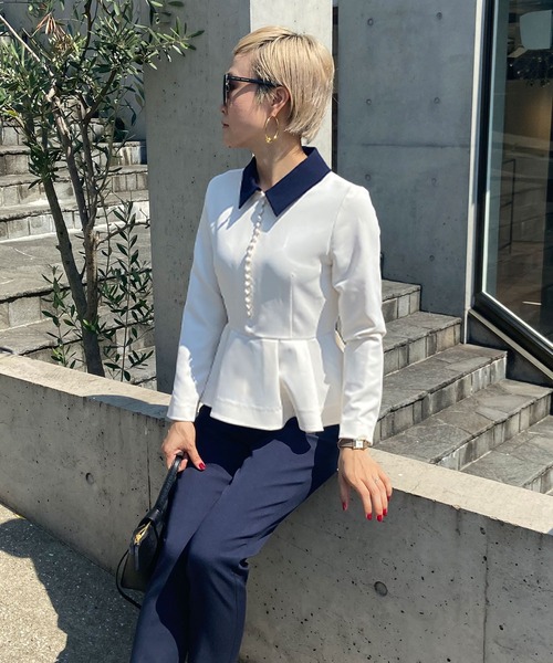 くるみボタン ペプラムブラウス（シャツ/ブラウス）｜JENNE（ジェンヌ