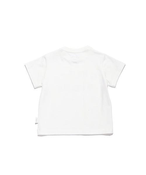 gelato pique（ジェラートピケ）の「【BABY】 クッキーロゴ baby Tシャツ（ベビーパジャマ/スリーパー・キッズ・オフホワイト/ピンク・80/70）」の3枚目の写真