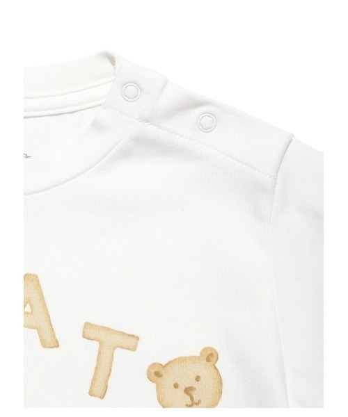 gelato pique（ジェラートピケ）の「【BABY】 クッキーロゴ baby Tシャツ（ベビーパジャマ/スリーパー・キッズ・オフホワイト/ピンク・80/70）」の9枚目の写真