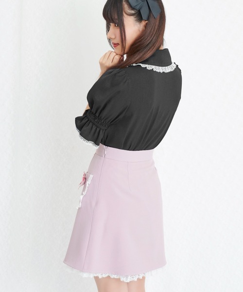 Secret Honey（シークレットハニー）の「フリルポケット配色台形スカート（スカート・レディース・ピンク/ブラック/グレー・MEDIUM）」の14枚目の写真