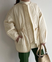 w closet | 【WEB限定】縦ステッチキルティング袖取り外しジャケット(ノーカラージャケット)