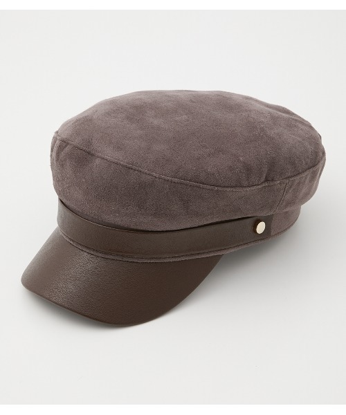AZUL by moussy（アズールバイマウジー）の「ECO SUEDE MARINE CASQUETTE/エコスエードマリンキャスケット（キャスケット・レディース・ブラック/ベージュ/ダークグレー・FREE）」の3枚目の写真