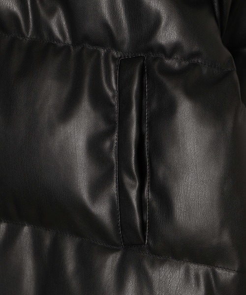 WEGO（ウィゴー）の「WEGO/フェイクレザーパデッドブルゾン（ダウンジャケット/コート・レディース・ブラック・FREE）」の3枚目の写真