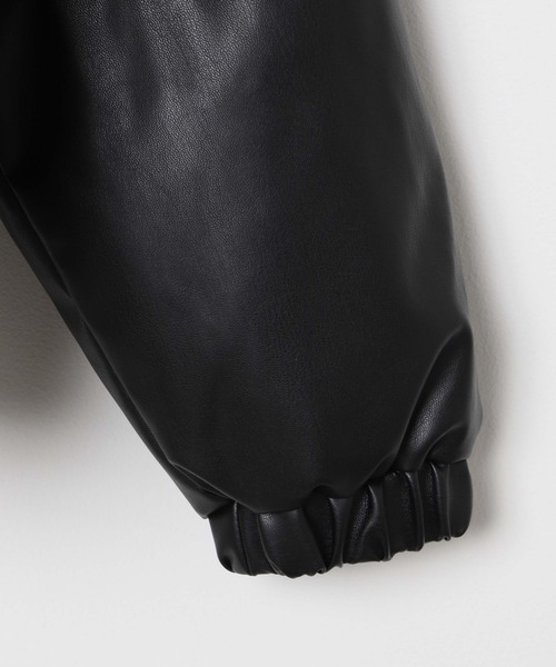 WEGO（ウィゴー）の「WEGO/フェイクレザーパデッドブルゾン（ダウンジャケット/コート・レディース・ブラック・FREE）」の7枚目の写真