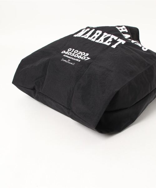 SUPERTHANKS（スーパーサンクス）の「【Ja】【SUPERTHANKS】COLLEGE LOGO ECO BAG（エコバッグ/サブバッグ・レディース・ホワイト×ブラック/ホワイト系その他/ブラック×ホワイト・FREE）」の6枚目の写真