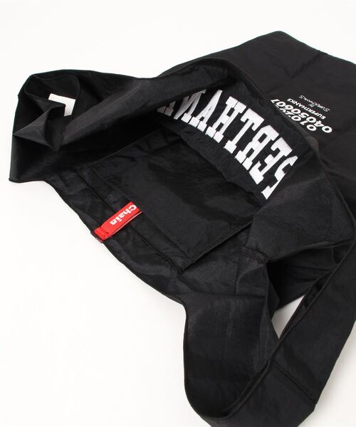 SUPERTHANKS（スーパーサンクス）の「【Ja】【SUPERTHANKS】COLLEGE LOGO ECO BAG（エコバッグ/サブバッグ・レディース・ホワイト×ブラック/ホワイト系その他/ブラック×ホワイト・FREE）」の7枚目の写真