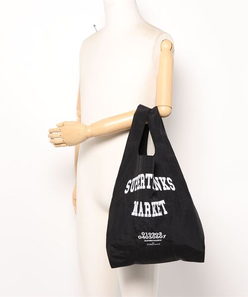 SUPERTHANKS（スーパーサンクス）の「【Ja】【SUPERTHANKS】COLLEGE LOGO ECO BAG（エコバッグ/サブバッグ・レディース・ホワイト×ブラック/ホワイト系その他/ブラック×ホワイト・FREE）」の8枚目の写真