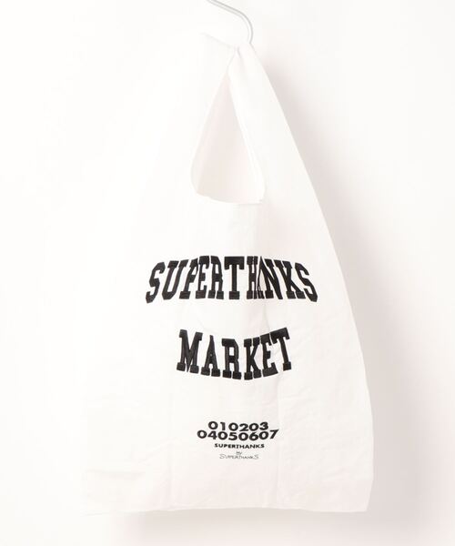 SUPERTHANKS（スーパーサンクス）の「【Ja】【SUPERTHANKS】COLLEGE LOGO ECO BAG（エコバッグ/サブバッグ・レディース・ホワイト×ブラック/ホワイト系その他/ブラック×ホワイト・FREE）」の11枚目の写真
