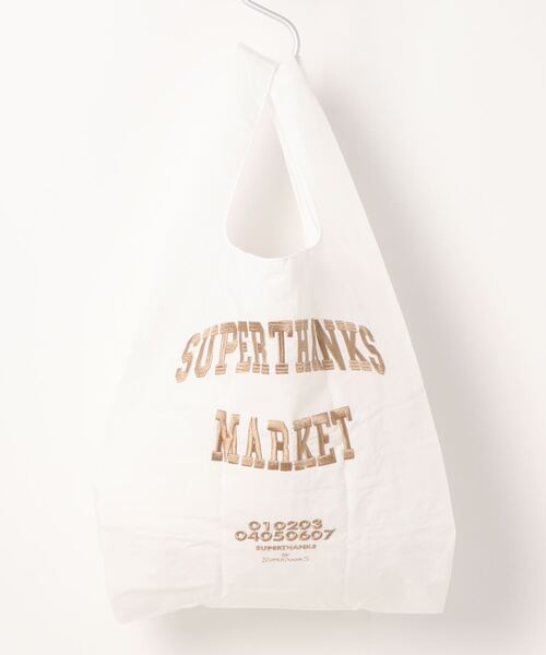 SUPERTHANKS（スーパーサンクス）の「【Ja】【SUPERTHANKS】COLLEGE LOGO ECO BAG（エコバッグ/サブバッグ・レディース・ホワイト×ブラック/ホワイト系その他/ブラック×ホワイト・FREE）」の12枚目の写真