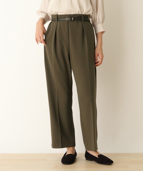 DRESKIP（ドレスキップ）の「◆ニットツイルベルト付きワイドパンツ（その他パンツ・レディース・ブラック/カーキ/キャメル・02/03/04）」の2枚目の写真