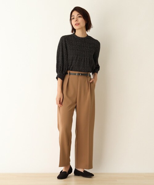 DRESKIP（ドレスキップ）の「◆ニットツイルベルト付きワイドパンツ（その他パンツ・レディース・ブラック/カーキ/キャメル・02/03/04）」の9枚目の写真