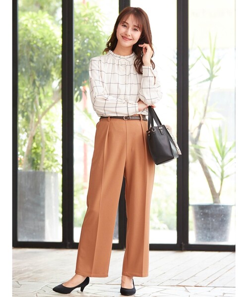 DRESKIP（ドレスキップ）の「◆ニットツイルベルト付きワイドパンツ（その他パンツ・レディース・ブラック/カーキ/キャメル・02/03/04）」の7枚目の写真