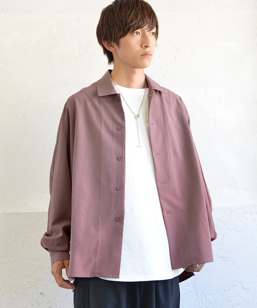 MinoriTY（マイノリティ）の「【MinoriTY】落ち感ビッグドルマンシャツ オーバーサイズシャツ メンズ シャツジャケット ドルマンスリーブシャツ 秋服 長袖（シャツ/ブラウス・メンズ・ブラック/カーキ/モカ/パープル系その他/チャコール/グリーン/グレー/ベージュ/ネイビー/ダークグリーン/グレイッシュベージュ・S/M/L）」の11枚目の写真