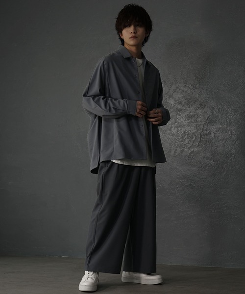 MinoriTY（マイノリティ）の「【MinoriTY】落ち感ビッグドルマンシャツ オーバーサイズシャツ メンズ シャツジャケット ドルマンスリーブシャツ 秋服 長袖（シャツ/ブラウス・メンズ・ブラック/カーキ/モカ/パープル系その他/チャコール/グリーン/グレー/ベージュ/ネイビー/ダークグリーン/グレイッシュベージュ・S/M/L）」の15枚目の写真