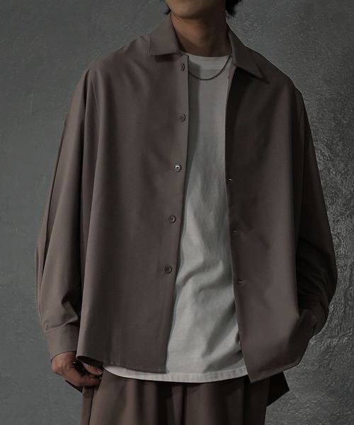 MinoriTY（マイノリティ）の「【MinoriTY】落ち感ビッグドルマンシャツ オーバーサイズシャツ メンズ シャツジャケット ドルマンスリーブシャツ 秋服 長袖（シャツ/ブラウス・メンズ・ブラック/カーキ/モカ/パープル系その他/チャコール/グリーン/グレー/ベージュ/ネイビー/ダークグリーン/グレイッシュベージュ・S/M/L）」の18枚目の写真