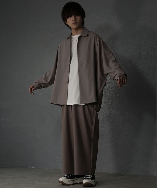 MinoriTY（マイノリティ）の「【MinoriTY】落ち感ビッグドルマンシャツ オーバーサイズシャツ メンズ シャツジャケット ドルマンスリーブシャツ 秋服 長袖（シャツ/ブラウス・メンズ・ブラック/カーキ/モカ/パープル系その他/チャコール/グリーン/グレー/ベージュ/ネイビー/ダークグリーン/グレイッシュベージュ・S/M/L）」の19枚目の写真