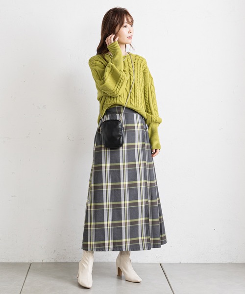 prose verse（プロズヴェール）の「タータンチェックサイドベルトスカート（スカート・レディース・チャコールグレー/ブルー・MEDIUM）」の9枚目の写真