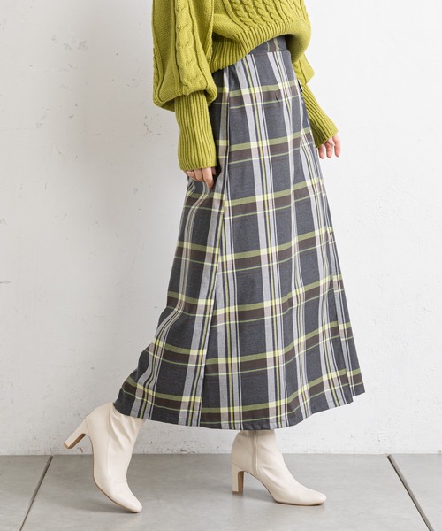 prose verse（プロズヴェール）の「タータンチェックサイドベルトスカート（スカート・レディース・チャコールグレー/ブルー・MEDIUM）」の13枚目の写真