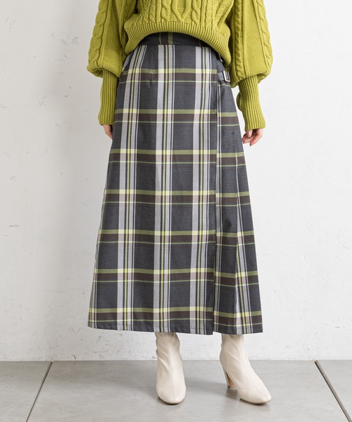 prose verse（プロズヴェール）の「タータンチェックサイドベルトスカート（スカート・レディース・チャコールグレー/ブルー・MEDIUM）」の14枚目の写真