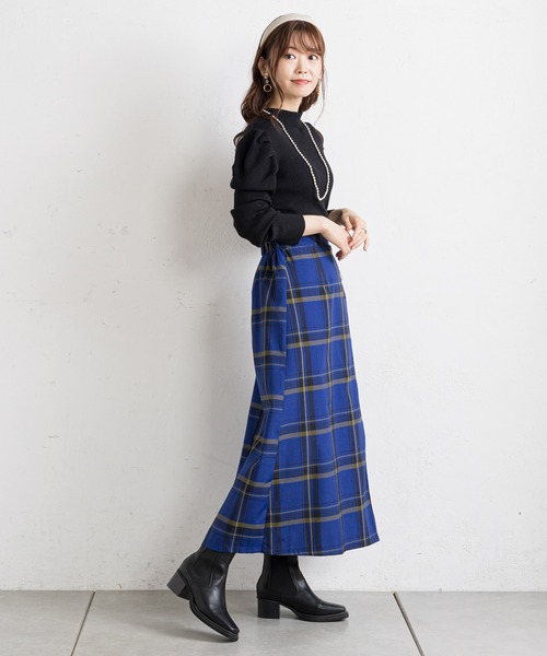 prose verse（プロズヴェール）の「タータンチェックサイドベルトスカート（スカート・レディース・チャコールグレー/ブルー・MEDIUM）」の20枚目の写真