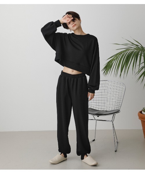 AZUL by moussy(アズールバイマウジー)の「T/H SWEAT PANTS/ T/Hスウェットパンツ(スウェットパンツ・レディース・ブラック/杢グレー/ライトベージュ・FREE)」の2枚目の写真