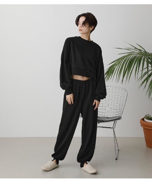 AZUL by moussy(アズールバイマウジー)の「T/H SWEAT PANTS/ T/Hスウェットパンツ(スウェットパンツ・レディース・ブラック/杢グレー/ライトベージュ・FREE)」の6枚目の写真