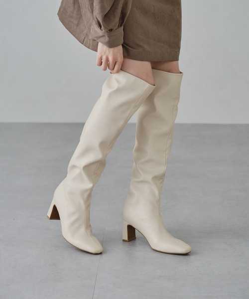 ORiental TRaffic（オリエンタルトラフィック）の「センターシームニーハイロングブーツ/11508（ブーツ・レディース・ブラック/ベージュ/ホワイト・S/M/L/LL/SS/3L）」の20枚目の写真