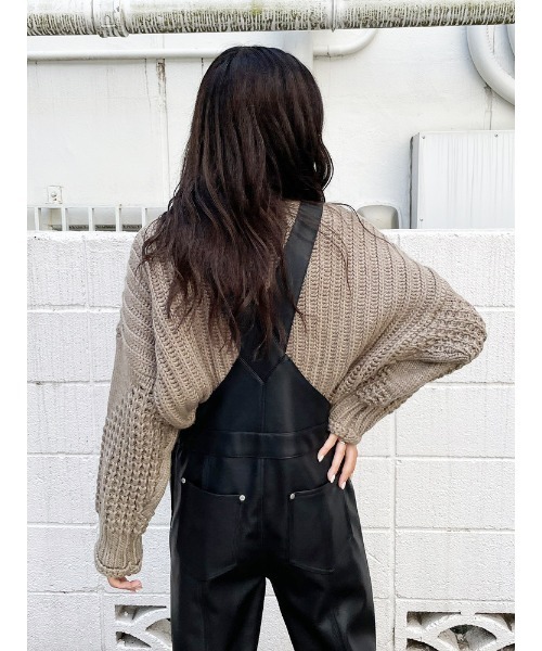 ENVYM（アンビー）の「ローゲージスウィッチングニット（ニット/セーター・レディース・ホワイト/ベージュ/グレー・FREE）」の14枚目の写真