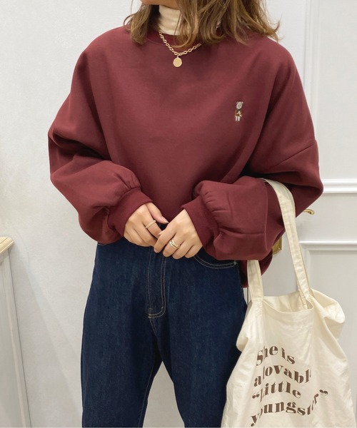 apres jour（アプレジュール）の「くま刺繍スウェット【ZOZOTOWN限定アイテム】（スウェット・レディース・アイボリー/ダークグリーン/ボルドー・フリー/X-LARGE）」の3枚目の写真