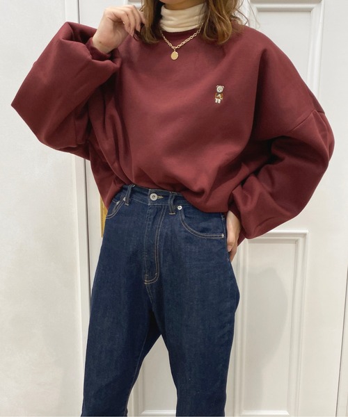 OYクマ刺繍 スウェット 楽天市場】くまトレーナー 刺繍 もこぷく ワッペン タトゥー