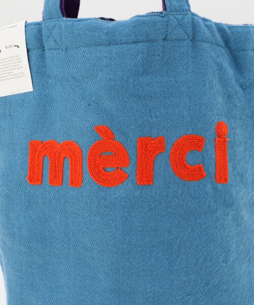 hint hint（ヒントヒント）の「【WEB限定】【hint hint/ヒントヒント】merci リバーシブルバッグ オルテガ柄（トートバッグ・レディース・ライトグレー/サックスブルー・FREE）」の3枚目の写真