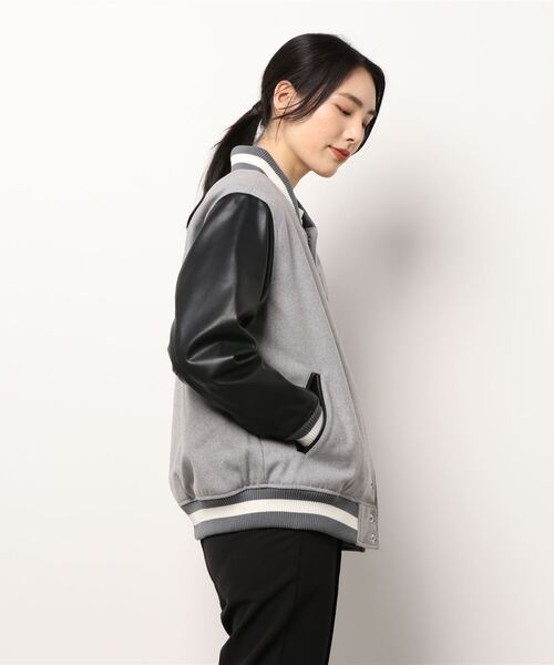 Arnold Palmer（アーノルドパーマー）の「キルト中綿 シェアスタジャン（スタジャン・レディース・キャメル/ライトグレー・LL/L/XS/S/M）」の5枚目の写真